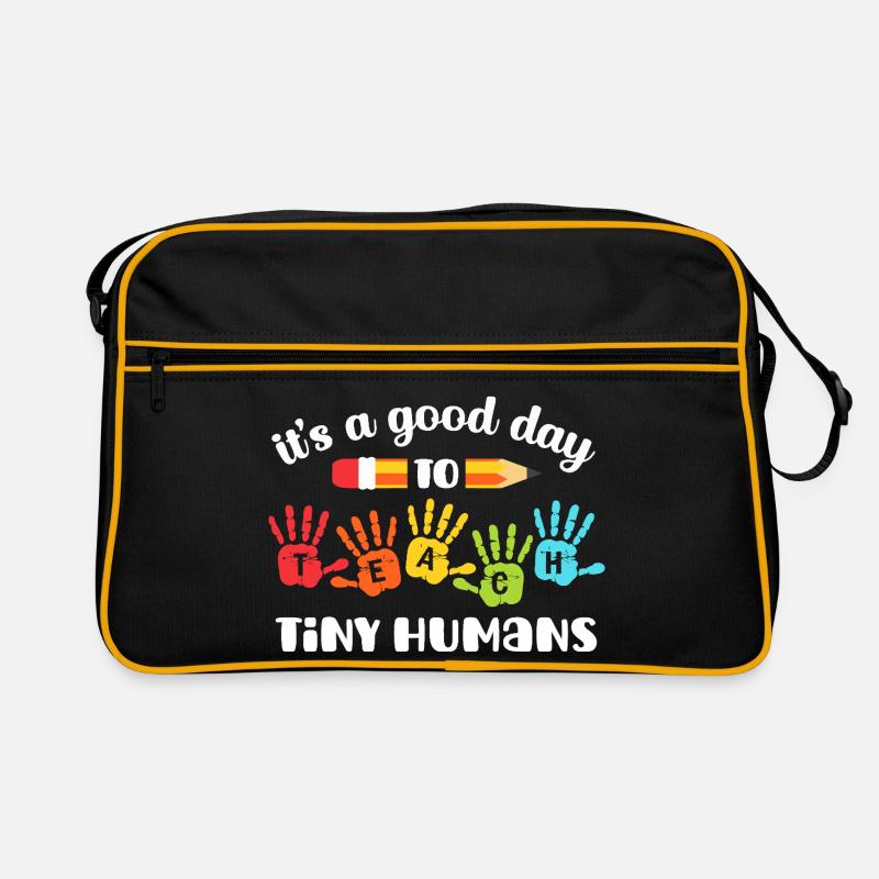Rainbow Handprints TEACH Tiny Humans Retro Bag