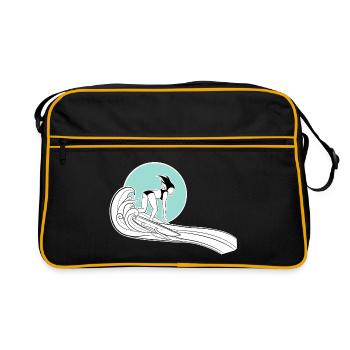 Chemise Surfer Girl avec illustration - Sac Retro - noir/or - Devant