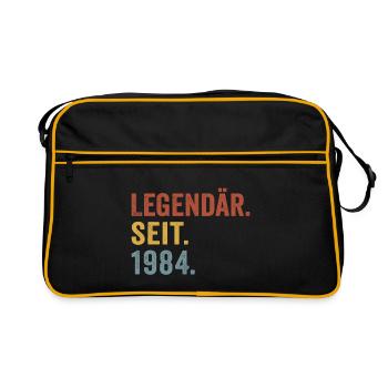 Legendär seit 1984 - Retro Tasche - Schwarz/Gold - Vorne