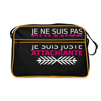 je ne suis pas chiante je suis juste attachiante - Sac Retro - noir/or - Devant