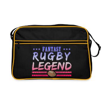 Fantasy Rugby Legende – Rugby Passion Geschenk - Retro Tasche - Schwarz/Gold - Vorne