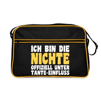 Motif familial neveu - Sac Retro - noir/or - Devant