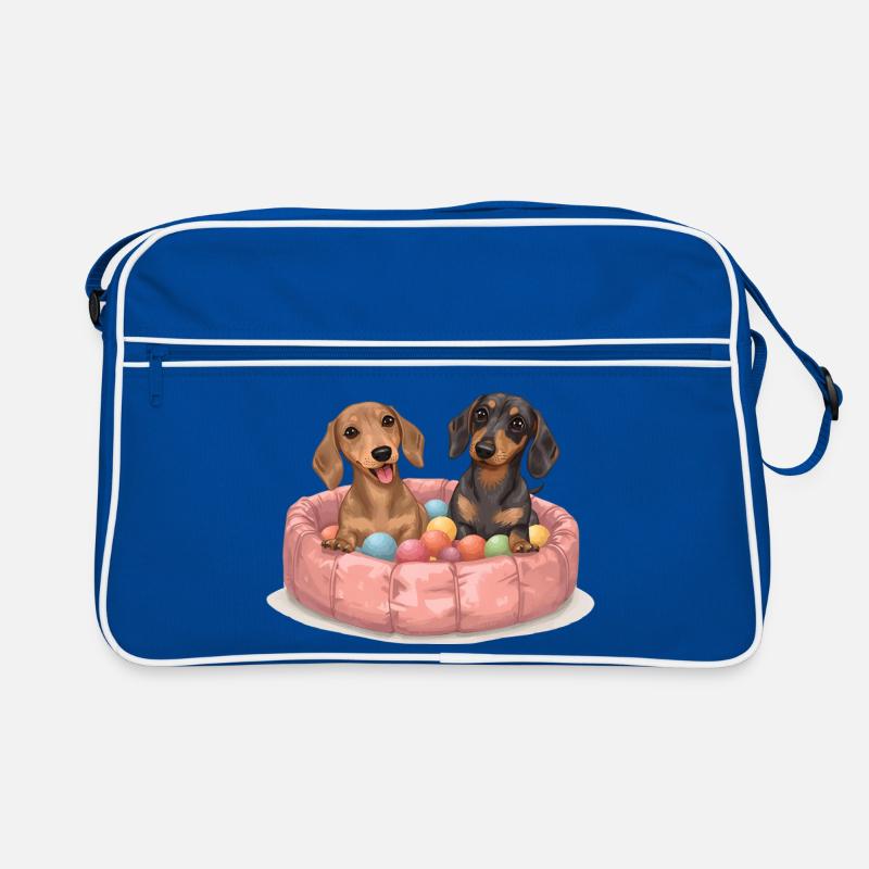 Teckels mignons - Teckel dans la piscine à balles Sac Retro