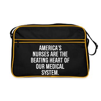 Les infirmières américaines sont le cœur battant de notre - Sac Retro - noir/or - Devant