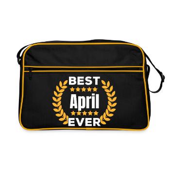 Beste April aller Zeiten Legende Name Geschenk - Retro Tasche - Schwarz/Gold - Vorne
