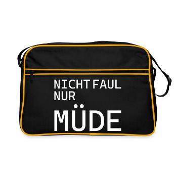 PAS PARESSEUX – JUSTE FATIGUÉ AU TRAVAIL Chemise - Sac Retro - noir/or - Devant