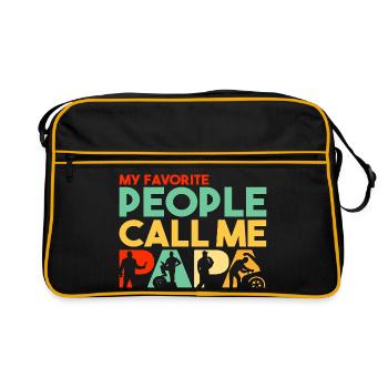 Mes personnes préférées m’appellent papa mécanicien - Sac Retro - noir/or - Devant
