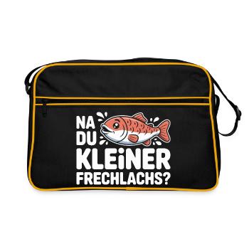 Na Du Kleiner Frechlachs Gamer Lachs Meme Zocker - Retro Tasche - Schwarz/Gold - Vorne