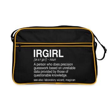 FTIR Infrared Spectroscopy Girl Chemistry - Retro Bag - black/gold - Front