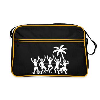 Équipe de plage pour fête de fin d’année - Sac Retro - noir/or - Devant