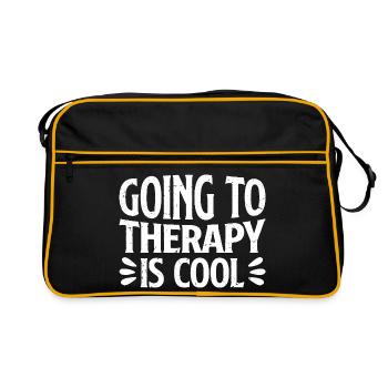 going to therapy is cool - Retro Tasche - Schwarz/Gold - Vorne