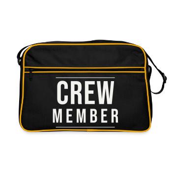 Crew Member Typo Modern Schmal Team Staff Event - Retro Bag - black/gold - Front