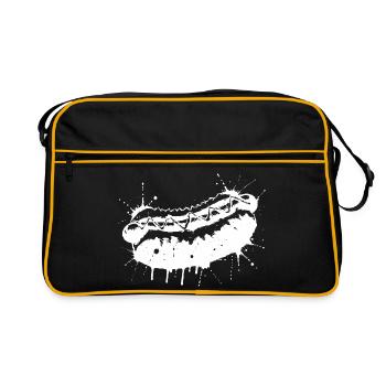 Hot-Dog Ink Splash & Éclaboussures Blanc - Sac Retro - noir/or - Devant