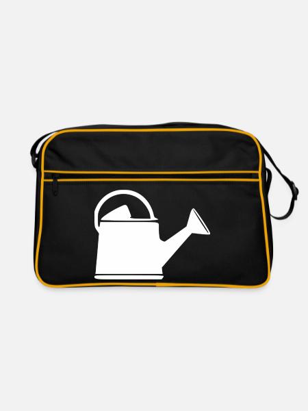Gießkanne Garten Geschenk Gärtner - Retro Tasche - Schwarz/Gold