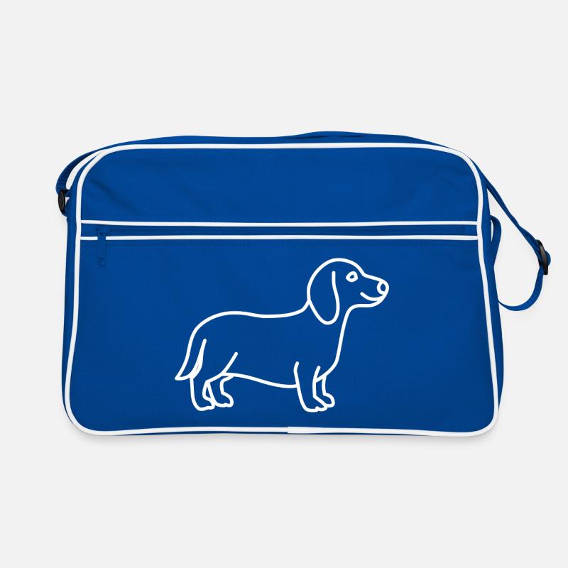 Dackel weiß Retro Tasche