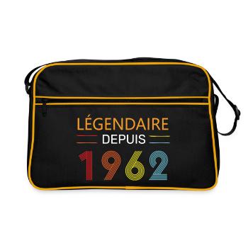 Légendaire Depuis 1962 62 Anniversaire 62 Ans - Sac Retro - noir/or - Devant
