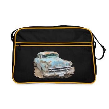 Vintage Car - Retro Tasche - Schwarz/Gold - Vorne