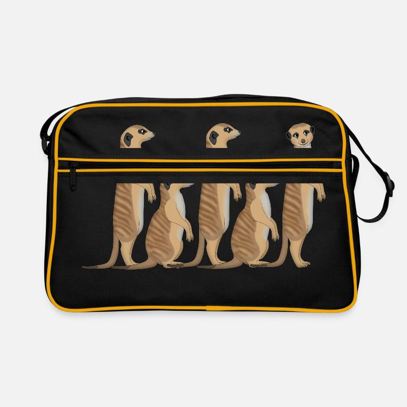 Erdmännchen Reihe - Retro Tasche - Schwarz/Gold