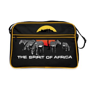 l'Esprit de l'Afrique (zèbres) - Sac Retro - noir/or - Devant