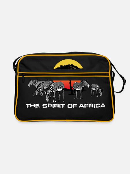 the Spirit of Africa (Zebras) - Retro Bag - black/gold - Front