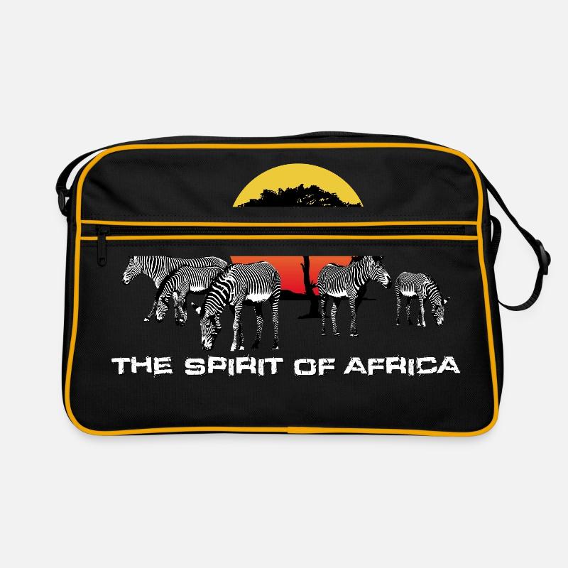 l'Esprit de l'Afrique (zèbres) - Sac Retro - noir/or