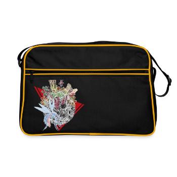 Planète de plantes carnivores en couleur - Sac Retro - noir/or - Devant