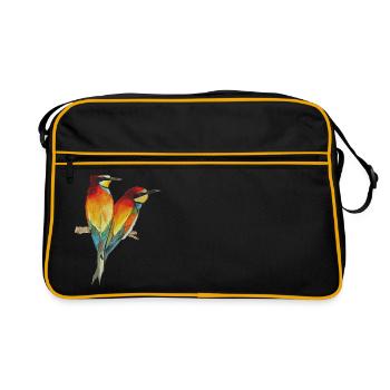 Bee-eaters Birds Bird of paradise - Retro Bag - black/gold - Front