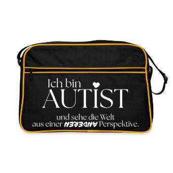 Je suis autiste - Sac Retro - noir/or - Devant