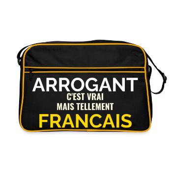 Tellement Français Humour Patriote - Sac Retro - noir/or - Devant