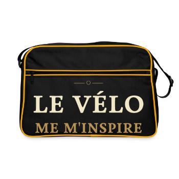 Das Fahrrad inspiriert mich – minimalistisches Raddesign - Retro Tasche - Schwarz/Gold - Vorne