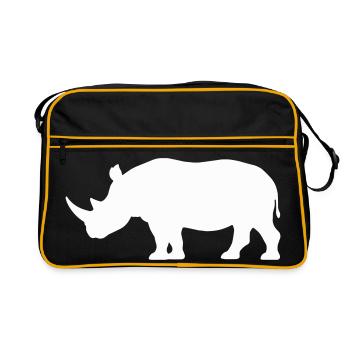 Rhino Silhouette Minimaliste - Sac Retro - noir/or - Devant