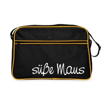 CD - Süße Maus - RAHMENLOS Geburtstag Geschenk - Retro Tasche - Schwarz/Gold - Vorne