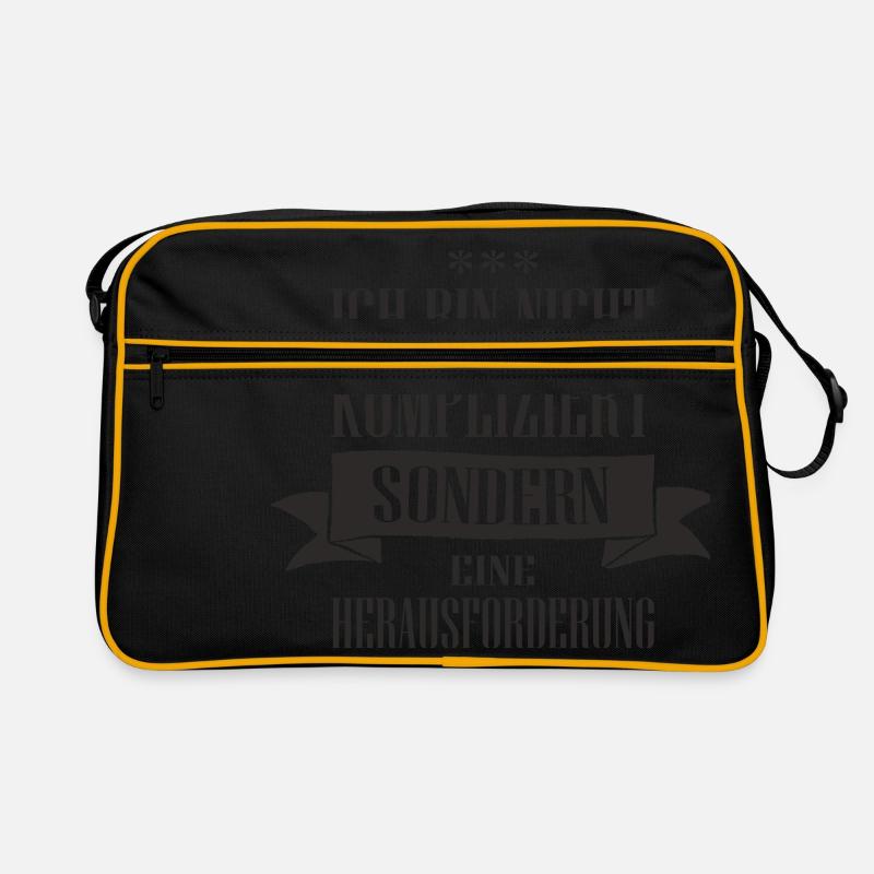 Ich bin nicht kompliziert - Retro Tasche - Schwarz/Gold