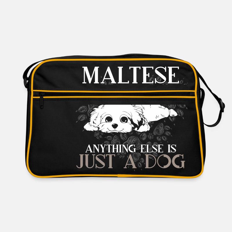Maltese Anything Else Is Just A Dog - Retro Tasche - Schwarz/Gold