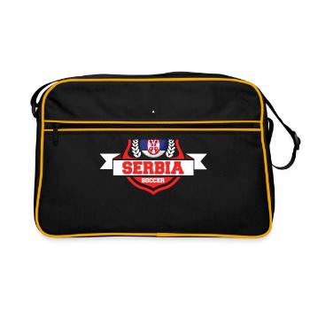 Serbie Football Cadeau - Sac Retro - noir/or - Devant