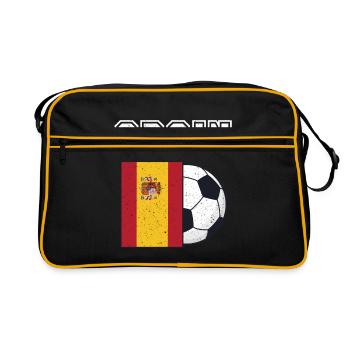 Cadeau drapeau de l’équipe de football d’Espagne - Sac Retro - noir/or - Devant