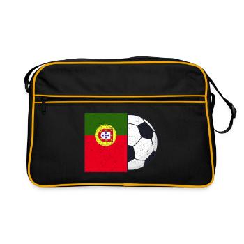 Cadeau drapeau de l’équipe de football du Portugal - Sac Retro - noir/or - Devant