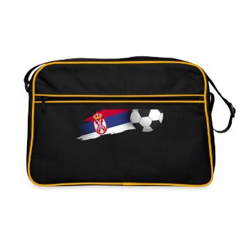 Cadeau de football serbie - Sac Retro - noir/or - Devant