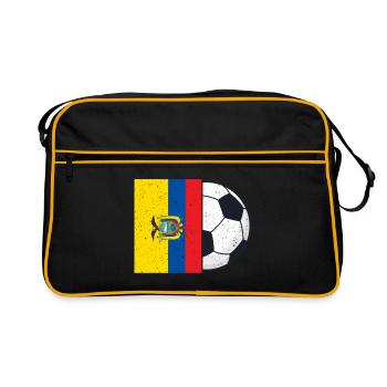 Ecuador-fußball-team-flaggen-geschenk - Retro Tasche - Schwarz/Gold - Vorne