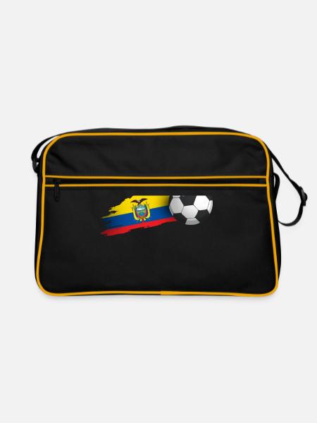 Ecuador football gift - Retro Bag - black/gold - Front