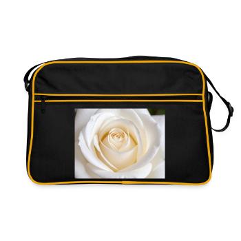Rose Blanche Épurée pour Impression - Sac Retro - noir/or - Devant