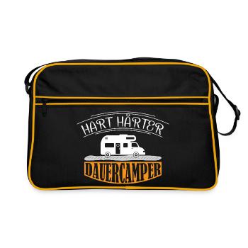 Camper Camping Caravan Saying - Retro Bag - black/gold - Front