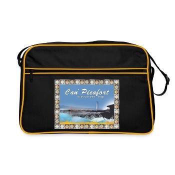Can Picafort Illustration côtière - Sac Retro - noir/or - Devant