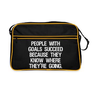 people with goals succeed because they know where - Retro Bag - black/gold - Front