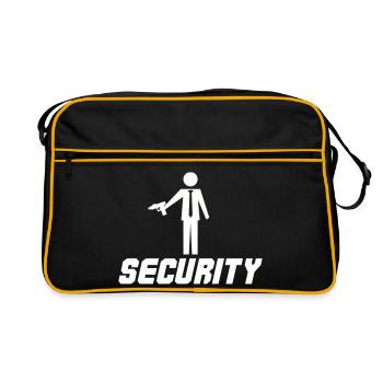 Security mit Waffe - Retro Tasche - Schwarz/Gold - Vorne