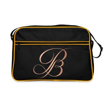 P&B, le logo de la marque Paresseux & Bougon - Sac Retro - noir/or - Devant
