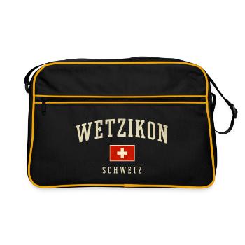 Wetzikon Switzerland Flag Logo - Retro Bag - black/gold - Front