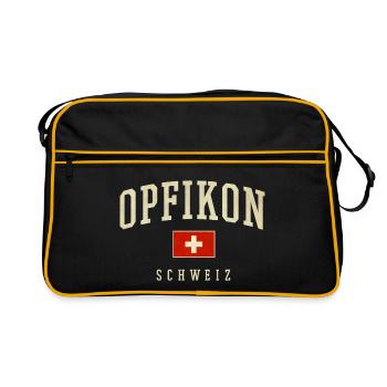 Opfikon Suisse Drapeau Vintage - Sac Retro - noir/or - Devant