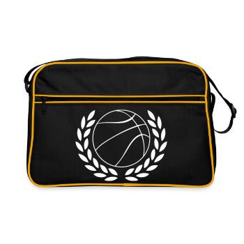 Basketball in Laurel Wreath Emblem - Retro Bag - black/gold - Front