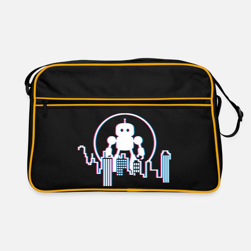 Robot City Skyline – 3D Sci-Fi Future Design Retro Bag